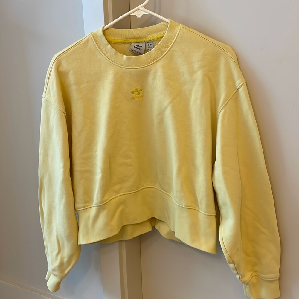 Adidas yellow crew sweatshirt